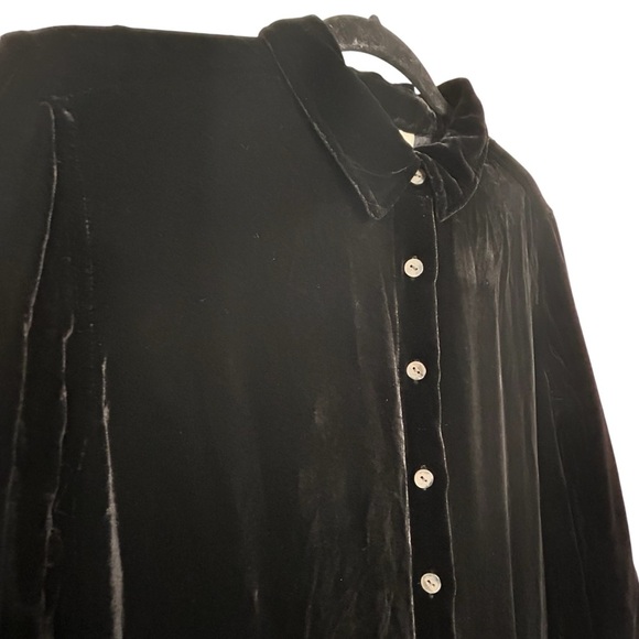 J. Jill Vtg. Black Velvet Long Line Button-Up Duster Coat/Cardigan Sz 6P - Picture 9 of 14